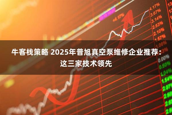 牛客栈策略 2025年普旭真空泵维修企业推荐：这三家技术领先
