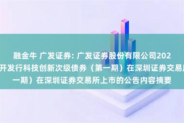 融金牛 广发证券: 广发证券股份有限公司2025年面向专业投资者公开发行科技创新次级债券（第一期）在深圳证券交易所上市的公告内容摘要